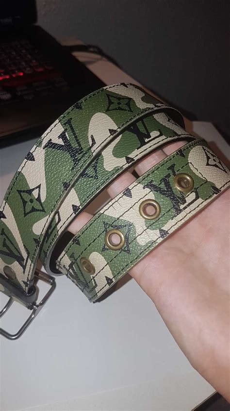 camo louis vuitton belt|louis vuitton camo fleece.